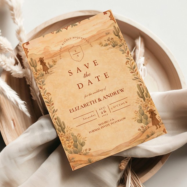 Terracotta Desert Western Wedding Save The Date (Creator Uploaded)