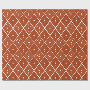Terracotta Diamond Modern Scandinavian Minimalist Wrapping Paper