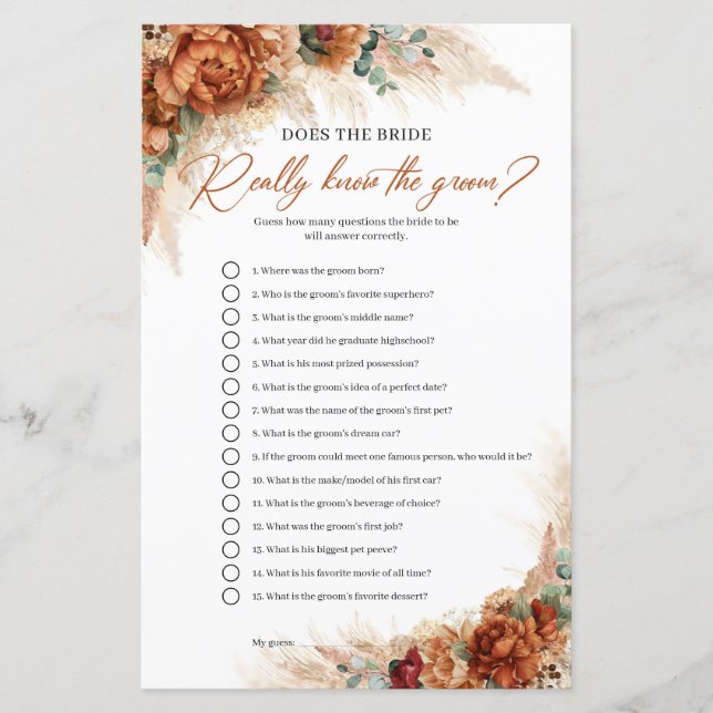 Terracotta Does The Bride Really Know The Groom (Front)