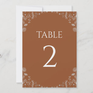 Terracotta  Drawn Wildflowers Botanical Wedding