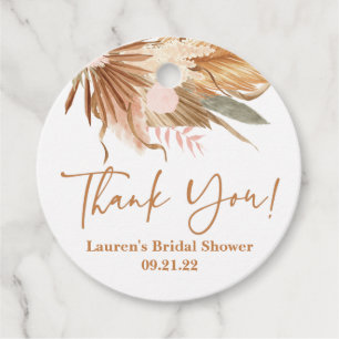 Terracotta dried palms bridal shower Favour Tags