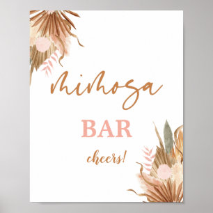 Terracotta dried palms Mimosa Bar sign