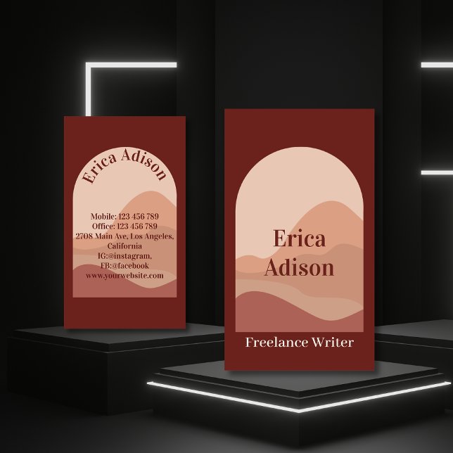 Terracotta Earth Tone Abstract Boho Chic Arch Business Card (Creator Uploaded)