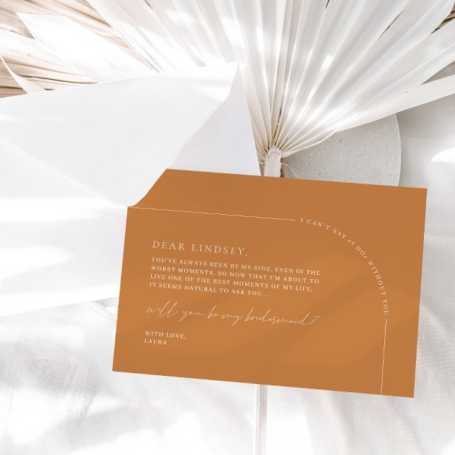 Terracotta Elegant Arch Bridesmaid Proposal Card (Creator Uploaded)
