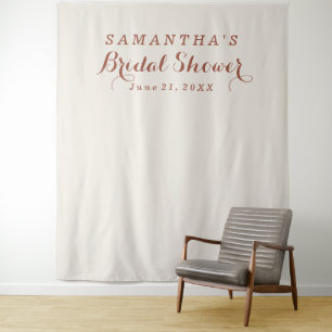Terracotta Elegant Bridal Shower Photo Booth Tapestry