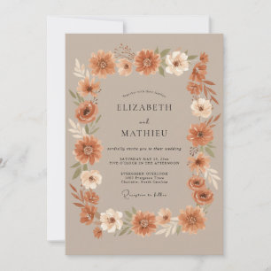 Terracotta Elegant Fall Wedding Invitation