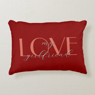 Terracotta Elegant LOVE Red Velvet Valentine Decorative Cushion