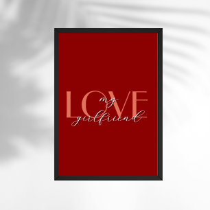 Terracotta Elegant LOVE Red Velvet Valentine Poster