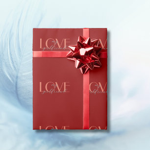 Terracotta Elegant LOVE Red Velvet Valentine Wrapping Paper
