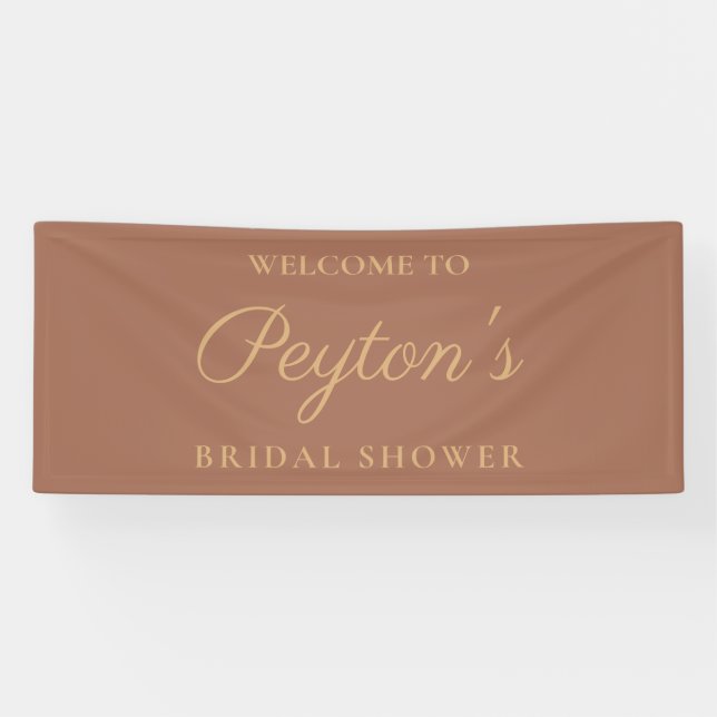 Terracotta Elegant Script Bridal Shower Welcome  Banner (Horizontal)
