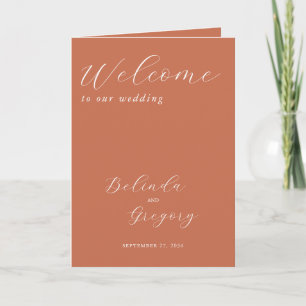Terracotta Elegant Script Wedding Order of Service Program