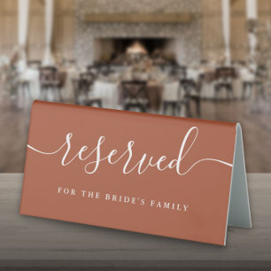 Terracotta Elegant Script Wedding Reserved