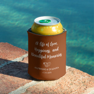 Terracotta Elegant Wedding Cheers to Love Can Can Cooler