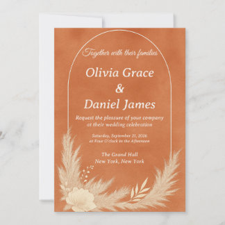 Terracotta Elegant Wedding Invitation