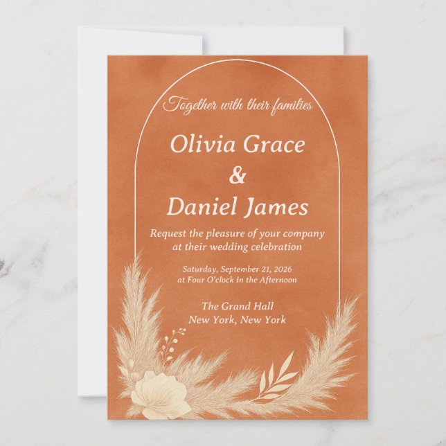 Terracotta Elegant Wedding Invitation (Front)