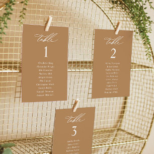 Terracotta Elegant Wedding Seating Chart Cards