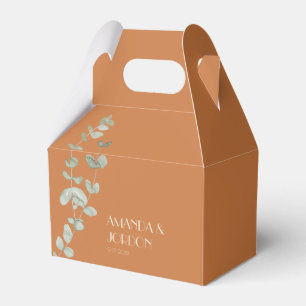 Terracotta Eucalyptus Deco Wedding Gable Favour Bo Box