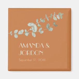 Terracotta Eucalyptus Deco Wedding Magnet