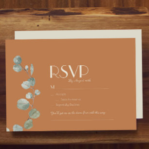 Terracotta Eucalyptus Deco Wedding Song Request RSVP Card