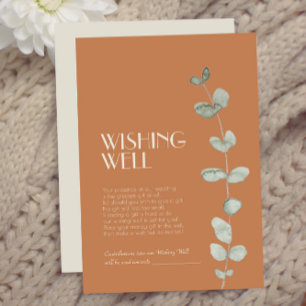 Terracotta Eucalyptus Deco Wedding Wishing Well Enclosure Card