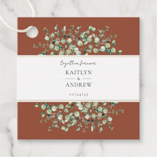 Terracotta Eucalyptus Together Forever Wedding Favour Tags