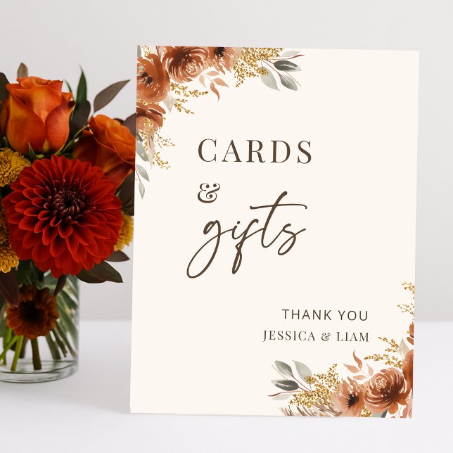 Terracotta Fall Boho Wedding Cards & Gifts Sign (Terracotta Fall Boho Wedding Cards & Gifts Sign)