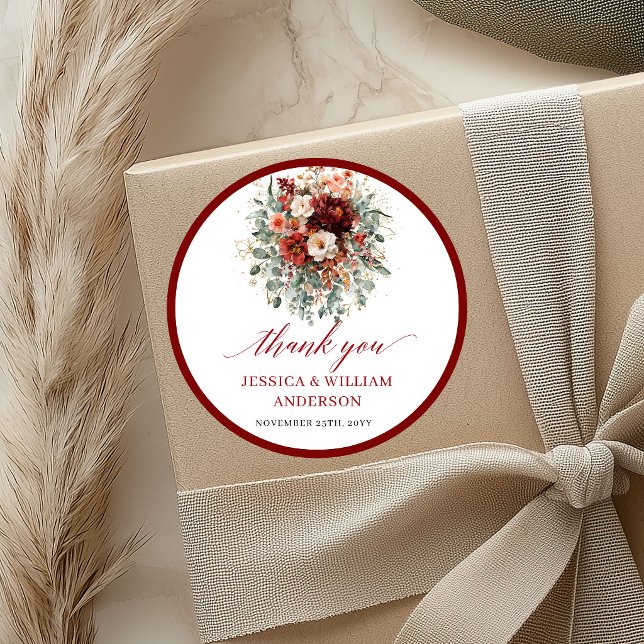 Terracotta Fall Boho Wedding Sticker Design (Terracotta Fall Boho Wedding Sticker Design

)