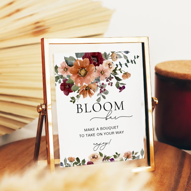  Terracotta Fall Floral Bloom or Flower Bar Poster (Creator Uploaded)
