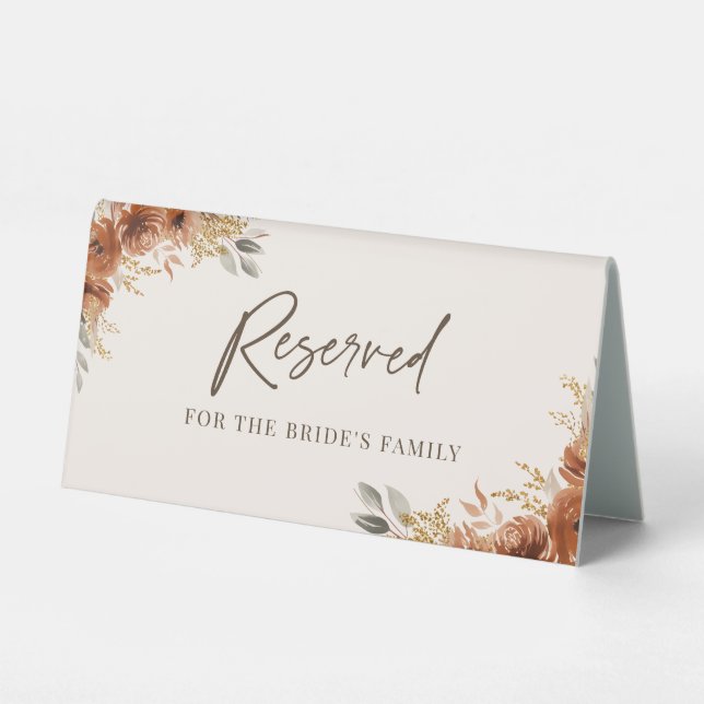 Terracotta Fall Floral Rustic Reserved Wedding (Front)