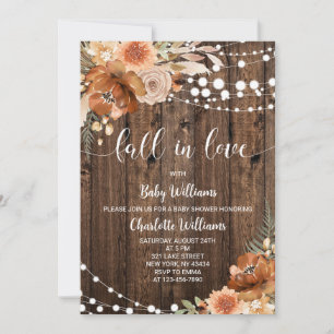 Terracotta Fall in Love Baby Shower Invitation
