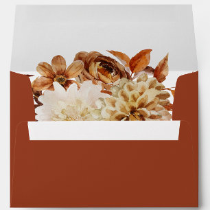 Terracotta Fall Leaves Floral Envelope