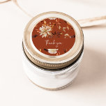 Terracotta Fall Thank You Sticker<br><div class="desc">Terracotta Fall Thank You Sticker. Seal your gratitude with a beautifully designed thank you sticker featuring warm copper tones and hand-painted watercolor elements like terracotta, burnt orange leaves, beige and cream dahlias, and coppery roses. Ideal for favour boxes, bags, or envelopes, this sticker is the perfect finishing touch that ties...</div>
