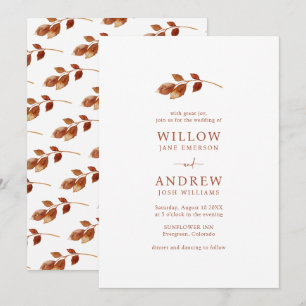 Terracotta Fall Wedding Invitation