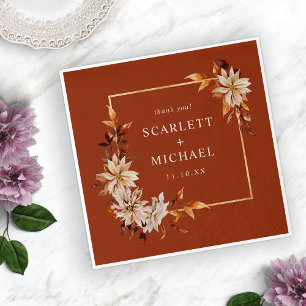 Terracotta Fall Wedding Napkins