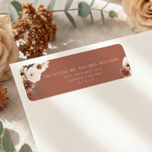 Terracotta Fall Wedding Return Address Label