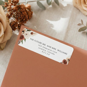 Terracotta Fall Wedding Return Address Label