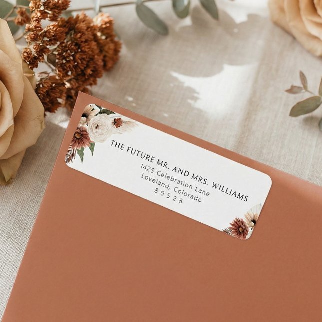 Terracotta Fall Wedding Return Address Label (Creator Uploaded)