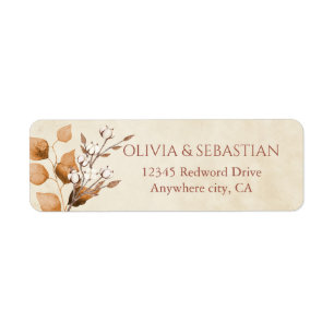 Terracotta Fall Wedding Return Address Label