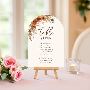 Terracotta Fall Wedding Seating Table Number