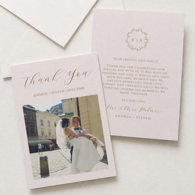 Terracotta Fall Wedding Thank You Card (Creator Uploaded)