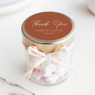 Terracotta Fall Wedding Thank You Favour Sticker