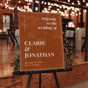 Terracotta Fall Wedding Welcome  Acrylic Sign