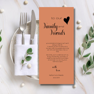 Terracotta Family & Friends Place Setting Cards