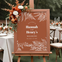 Terracotta Fern Woodland Wedding Welcome Sign