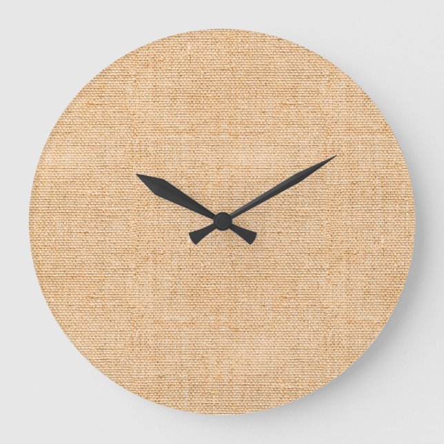 Terracotta Fine Linen Weave Home Decor Time Large Clock (Front)