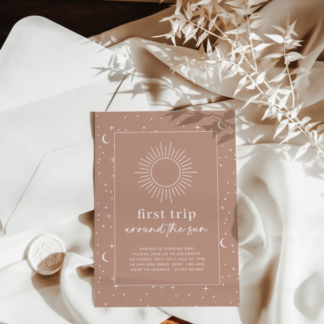 Terracotta First Trip Around The Sun Invitation (Creator Uploaded)