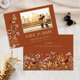 Terracotta Flat Save The Date Card