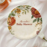 Terracotta Floral Baby in Bloom Baby Shower Paper Plate<br><div class="desc">Complete your baby shower table setting with our Baby In Bloom Blush & Teal Spring Floral Shower Paper Plates. Designed with delicate blush and teal watercolor florals, these plates bring a fresh and sophisticated touch to your celebration. Ideal for a spring or garden-themed baby shower, these plates perfectly capture the...</div>