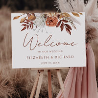 Terracotta Floral Boho Autumn Wedding Welcome