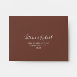 Terracotta Floral Boho Fall Self Addressed RSVP Envelope